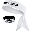 White Headband + 1 White/1 Black Wristband