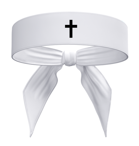 White Cross Tie Headband