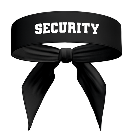 Black Security Varsity Tie Headband
