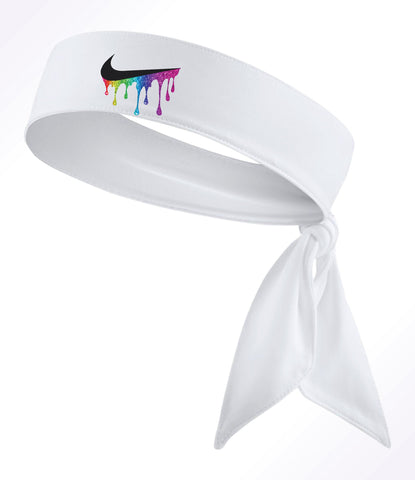 Custom  Rainbow Glitter Drippy Tie Headband